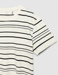 Wei&szlig;es Herren-T-Shirt mit schwarzem Streifendesign-8