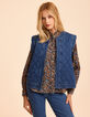 Blauw gewatteerd jeansjasje zonder mouwen I.Code-3