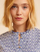 Zwarte blouse ecru borduursels I.Code-5