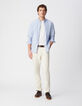 Blaues Bio-Baumwollhemd gestreift Slim Fit-2