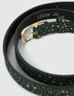 Empire Green Gürtel Veloursleder mit Gold-Muster I.Code-5