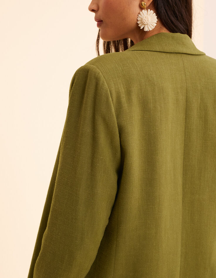 Anzugjacke aus khakifarbenem Leinengemisch I.Code-7