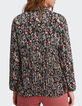 Zwarte hemdblouse plissé met plantenprint I.Code-3