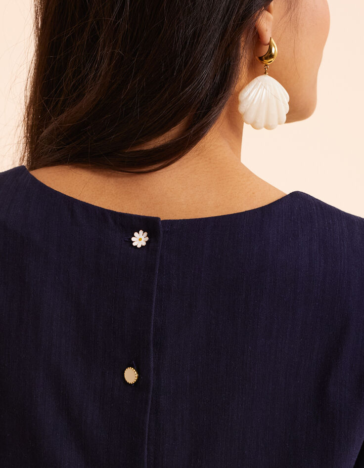 I.Code navy buttoned back top-7