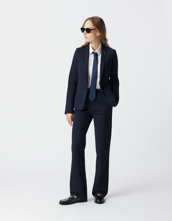 Marine geklede flare broek milanotricot Dames