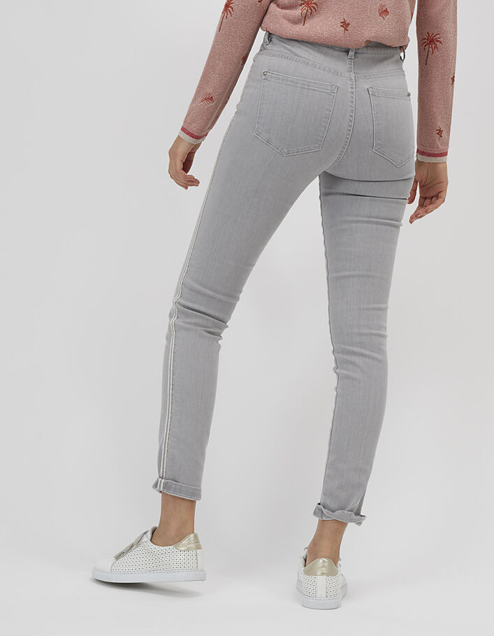 Lichtgrijze skinny jeans met stroken opzij I.Code  - I.CODE