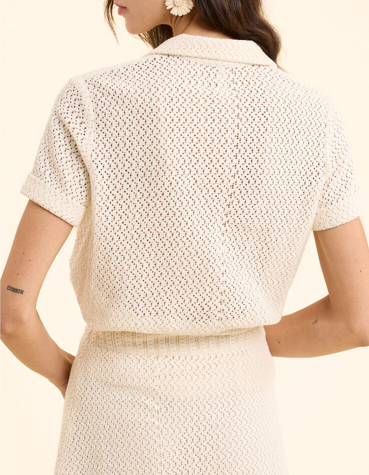 Camisa crudo encaje manga corta I.Code-2