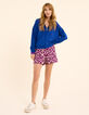 Cardigan zippé à capuche bleu tricot lurex I.Code-5