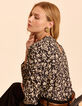Zwarte blouse orchideeënprint I.Code-1