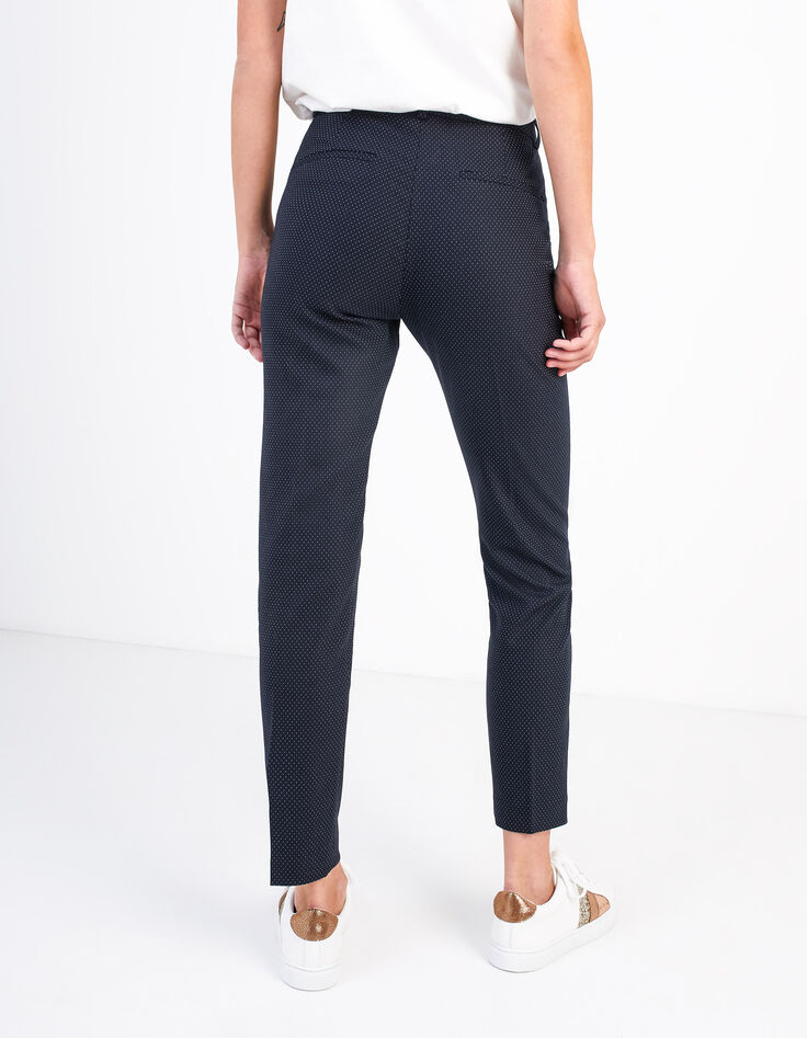 Pantalon city navy blue jacquard minimaliste I.Code-3 Pantalon city navy blue jacquard minimaliste I.Code-3