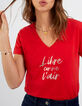 Camiseta cereza mensaje metalizado I.Code-1