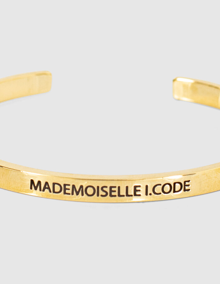 Bangle Up x I.Code engraved gold metal fine bangle - I.CODE