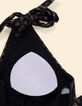 Maillot de bain 1-pièce noir imprimé floral cœur I.Code-6