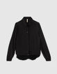 Camisa negra fluida plisada detrás I.Code-6