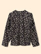 Zwarte blouse orchideeënprint I.Code-6