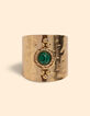 Anillo ajustable de metal amarillo y perla verde I.Código-2