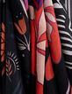 Foulard carré noir rayé écru I.Code-3