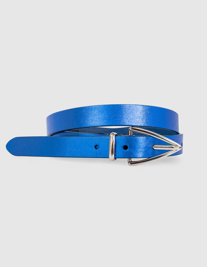 Observeer broeden inkomen Kobalt metallic leren riem I.Code