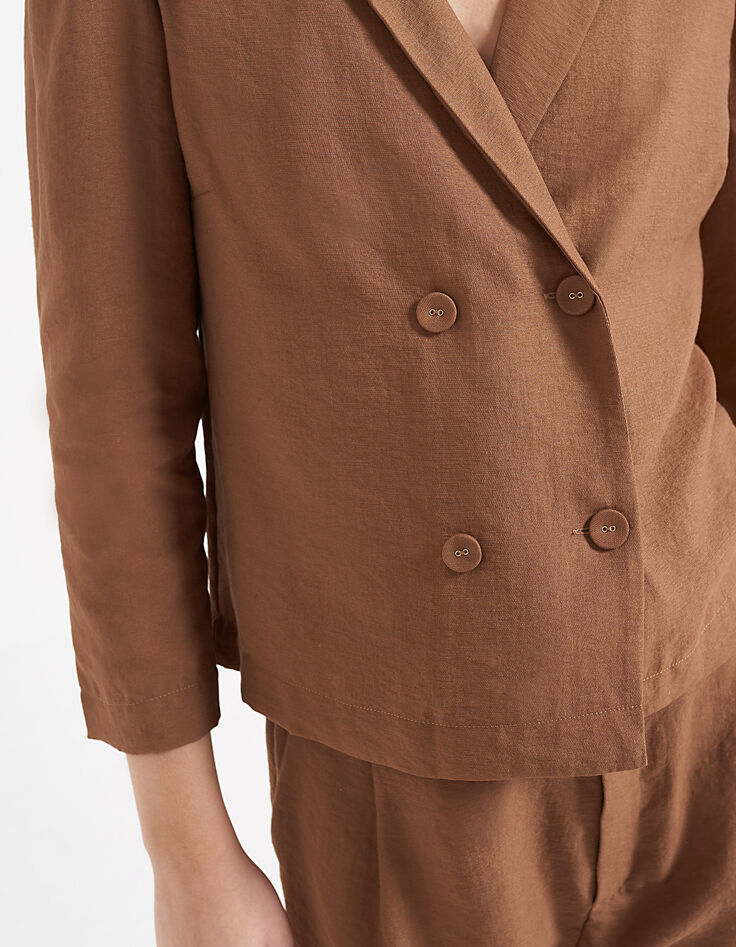 Blouse fauve irisé à double boutonnage I.Code-3 Blouse fauve irisé à double boutonnage I.Code-3