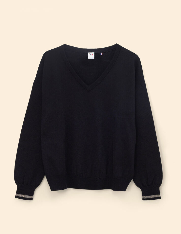 Pull noir tricot fin I.Code-7