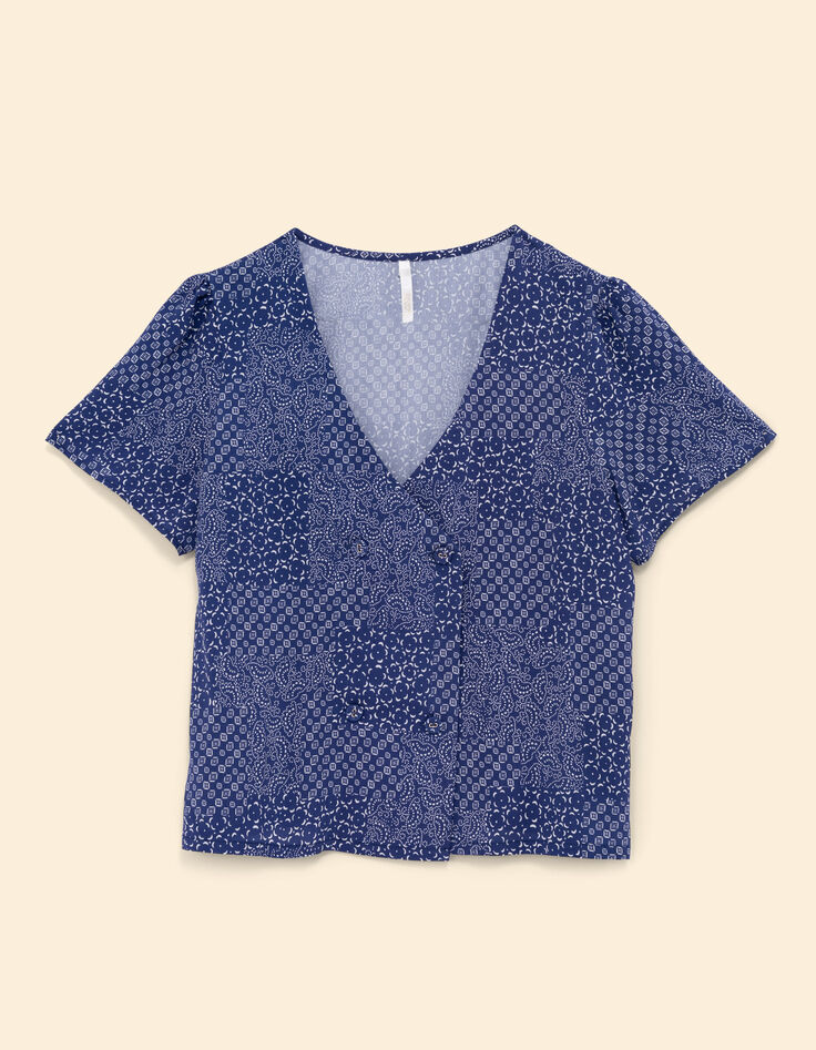 I.Code top estampado patchwork azul marino-6 I.Code top estampado patchwork azul marino-6