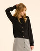 I.Code black knit polo collar cardigan-1