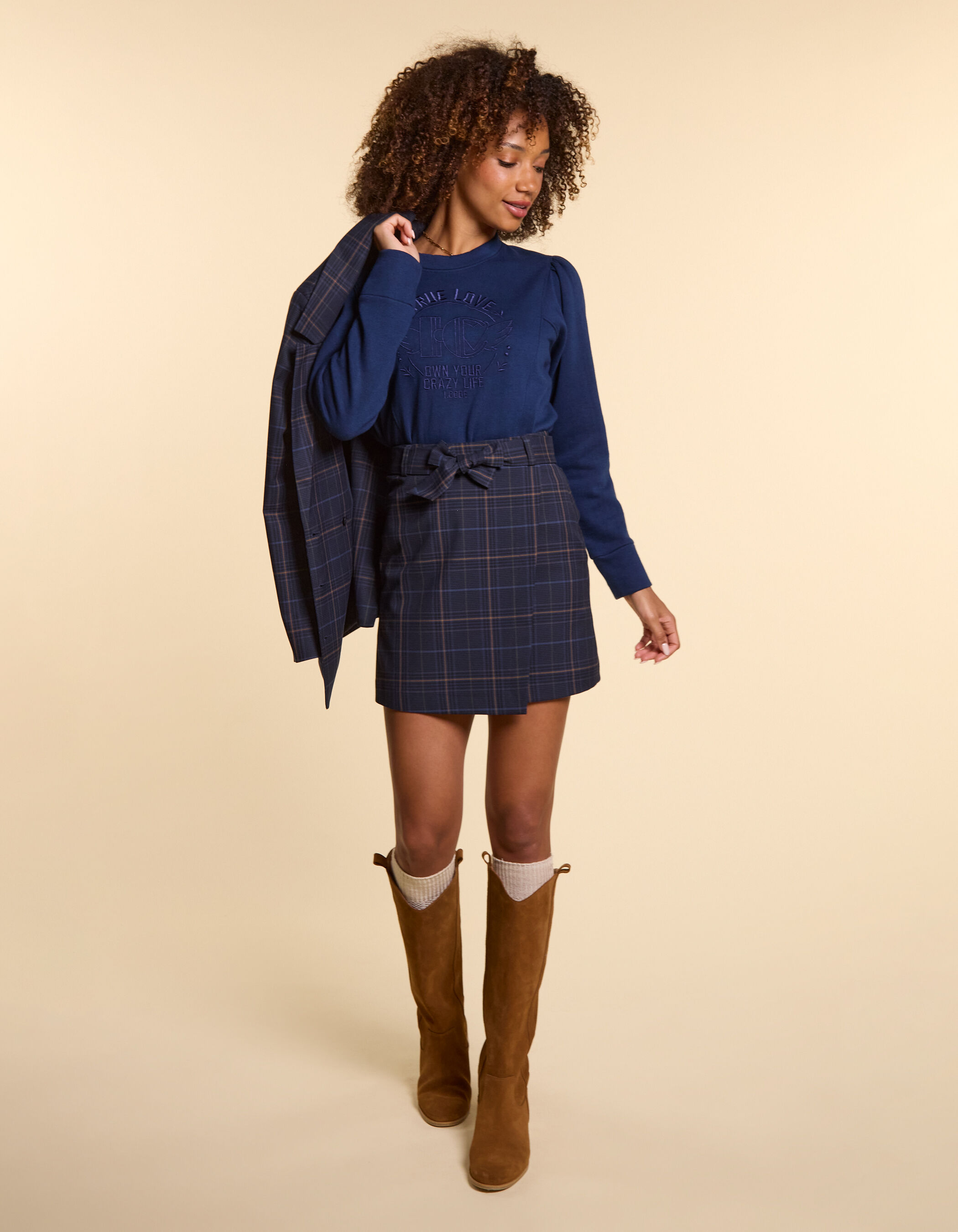 Jupe portefeuille carreaux top