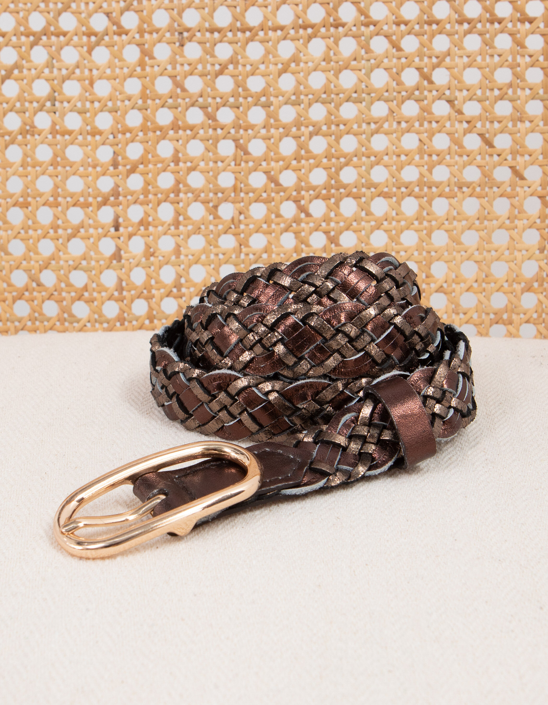 Ceinture cuir tressée top