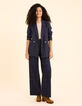 Marineblaue elegante Hose mit Karos I.Code-5