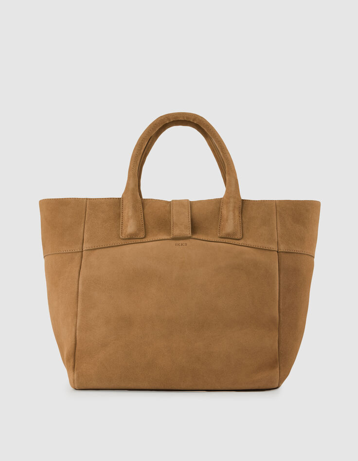 Die Tasche camel leder velour Damen-3