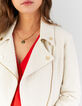 Veste écrue et lurex or esprit motard I.Code-3