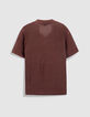 Braunes durchbrochenes Poloshirt Herren-7