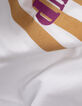 I.Code white short-sleeved T-shirt with striped slogan-7