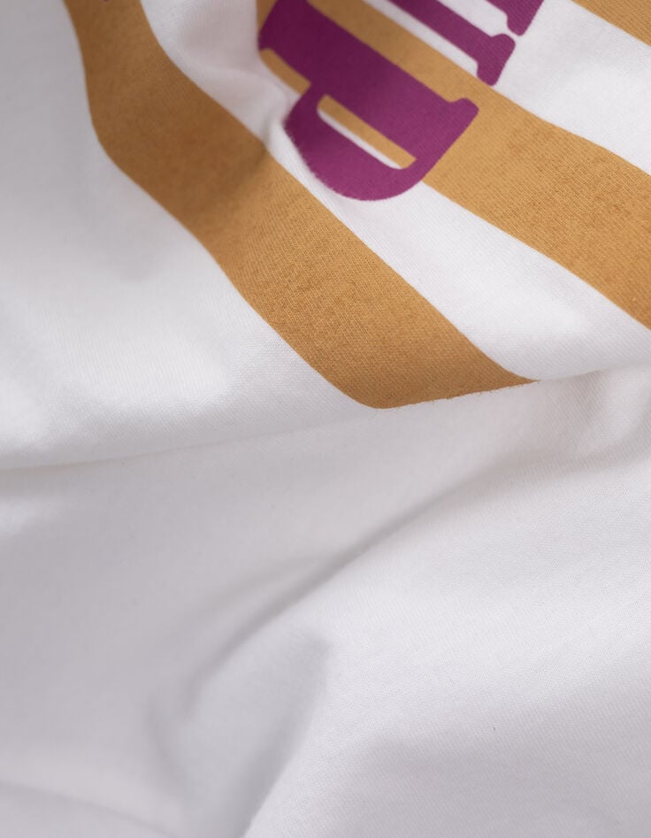 T-shirt manches courtes blanc message rayures I.Code-7 T-shirt manches courtes blanc message rayures I.Code-7