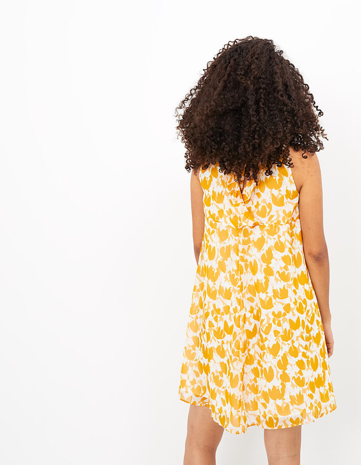 Robe jaune à imprimé maxi fleurs I.Code - I.CODE