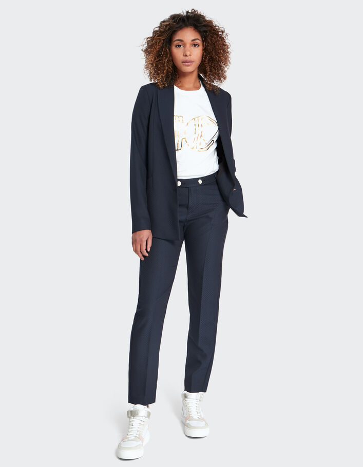 Veste de costume marine jacquard pied-de-poule I.Code-5