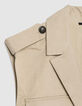 Mujer chaqueta sahariana sin mangas beige-7