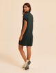 I.Code green zipped dress with polo collar-4