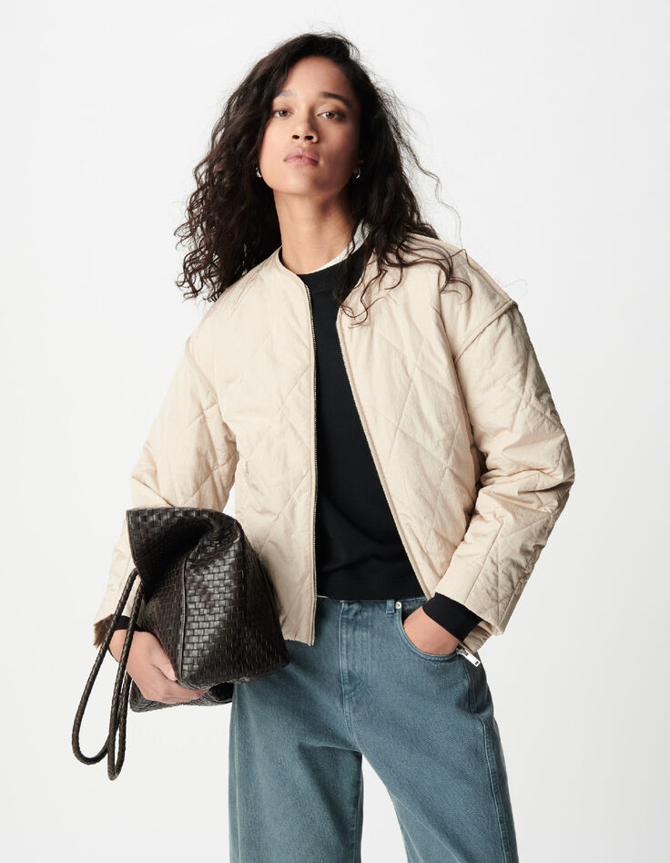 Sous-doudoune beige oversize Femme-2