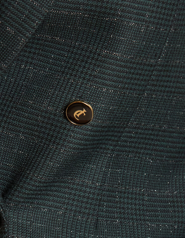 I.Code midnight green check  suit jacket-7