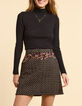 I.Code black short skirt with Boho Indian mix print-2 I.Code black short skirt with Boho Indian mix print-2