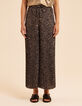 I.Code black paisley print pleated trousers-3