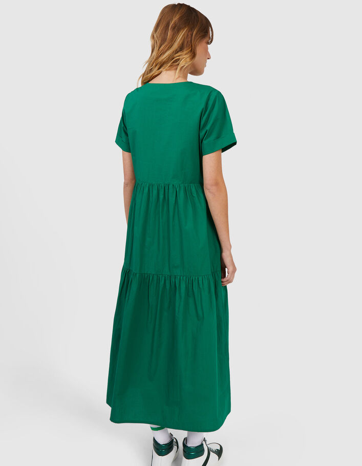 I.Code meadow green poplin zipped long dress - I.CODE