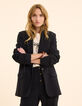 Anzugjacke aus schwarzem Baumwoll-Leinen I.Code-3