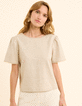 Top beige cropped boutonné I.Code-9