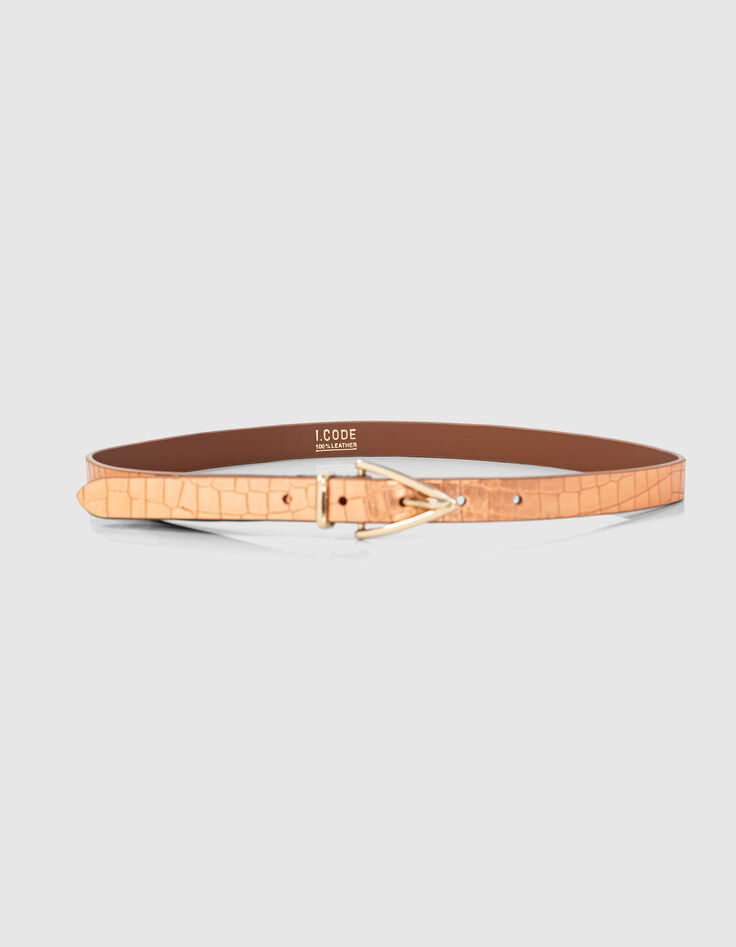 Metallic leren riem koperkleur I.Code-4 Metallic leren riem koperkleur I.Code-4