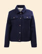 I.Code navy fur-lined woolcloth short coat-5