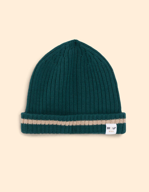 Gorro de punto canalé verde I.Code x Lafrançaise Gorro de punto canalé verde I.Code x Lafrançaise
