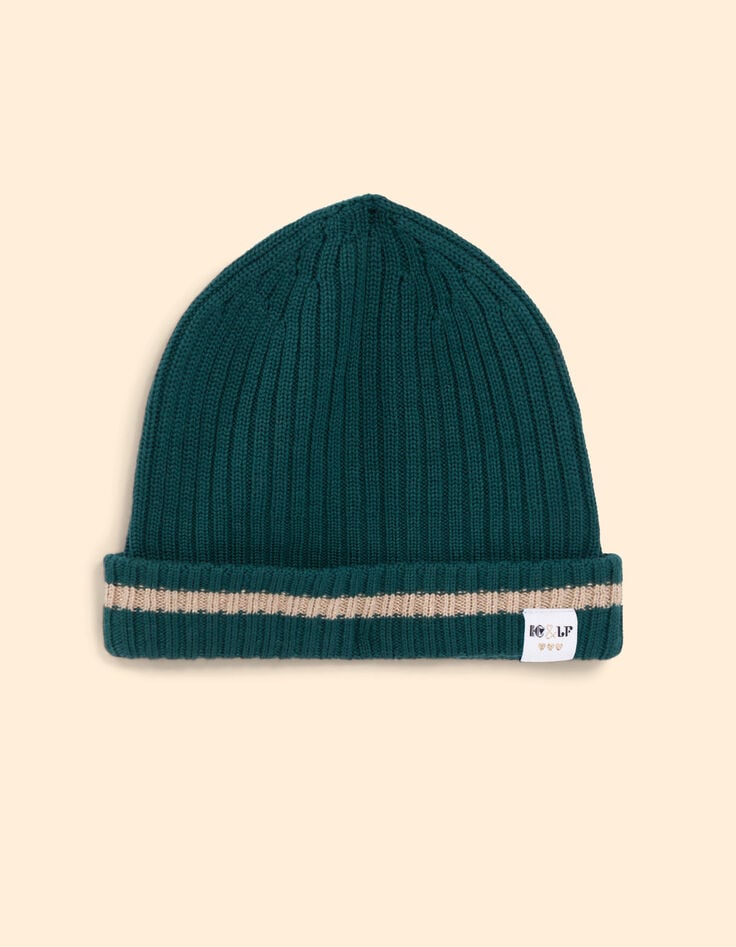 Gorro de punto canalé verde I.Code x Lafrançaise-1 Gorro de punto canalé verde I.Code x Lafrançaise-1