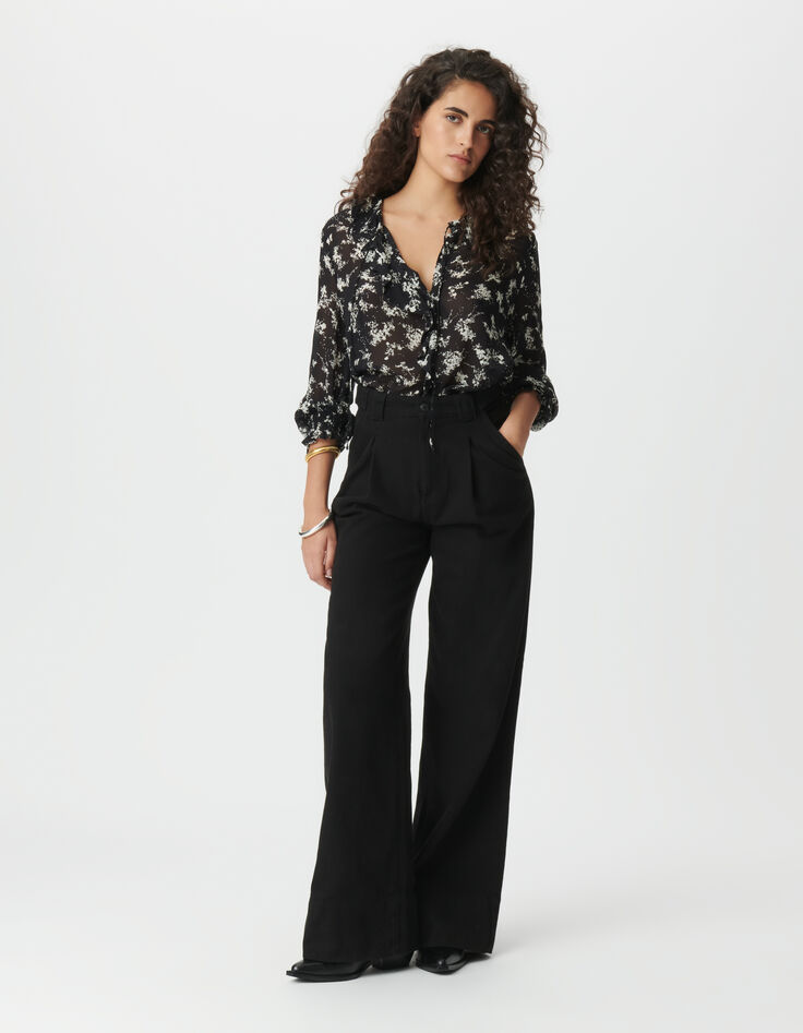 Schwarze, weite Damen-Jeans P&eacute;n&eacute;lope-1